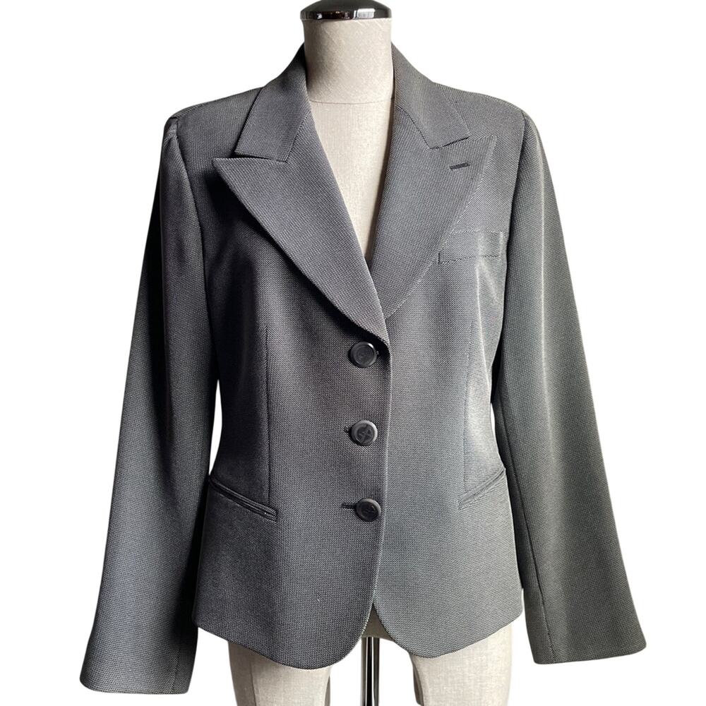 Giorgio Armani Gray Textured Blazer Jacket Womens IT 44 (US 10)